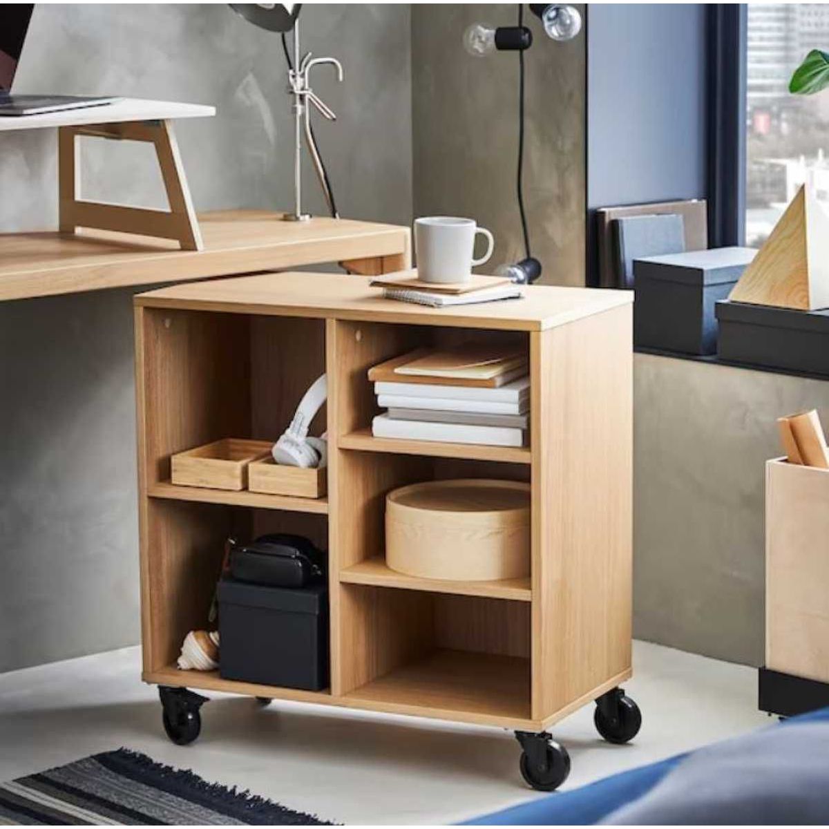 VENTITAS HOME - Librero Multifunción con Ruedas Max Ventitas Home Manzano