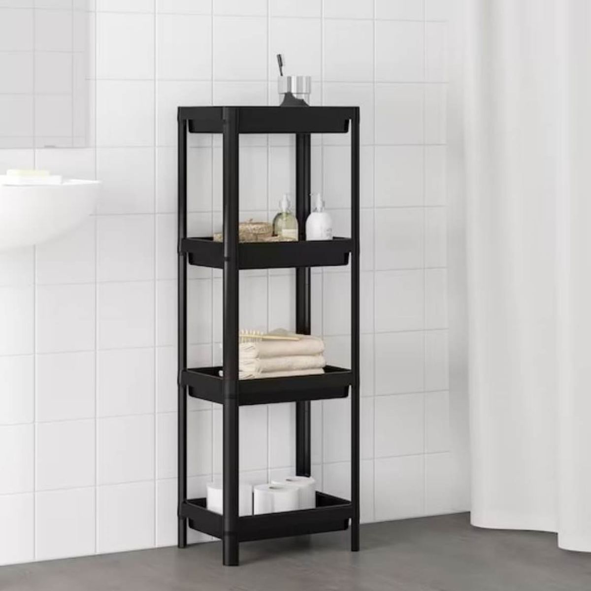 VENTITAS HOME - Estante Industrial para Baño Macarena Ventitas Home Negro