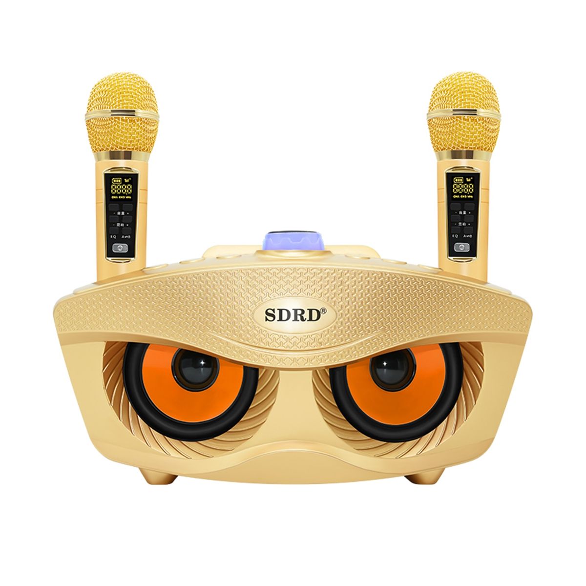 GENERICO - PARLANTE BLUETOOTH SD-306 KARAOKE 20W CON DOBLE MICRÓFONO COLOR DORADO