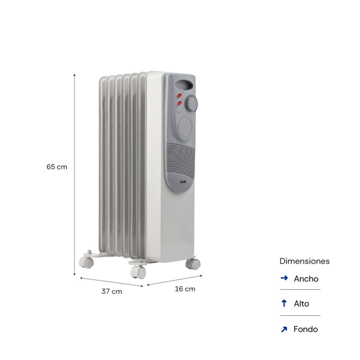 SOLE - Estufa De Aceite Sole Eléctrica 7 Celdas 1500W.