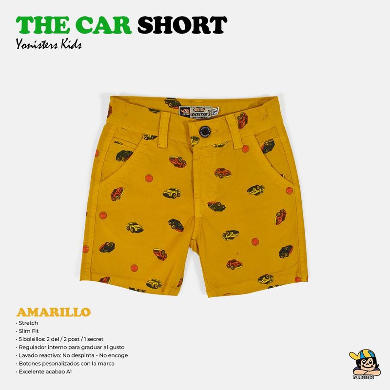 YONISTERS CLOTHING - Short Tafeta para Niños Semipitillo Stretch Yonisters  Amarillo