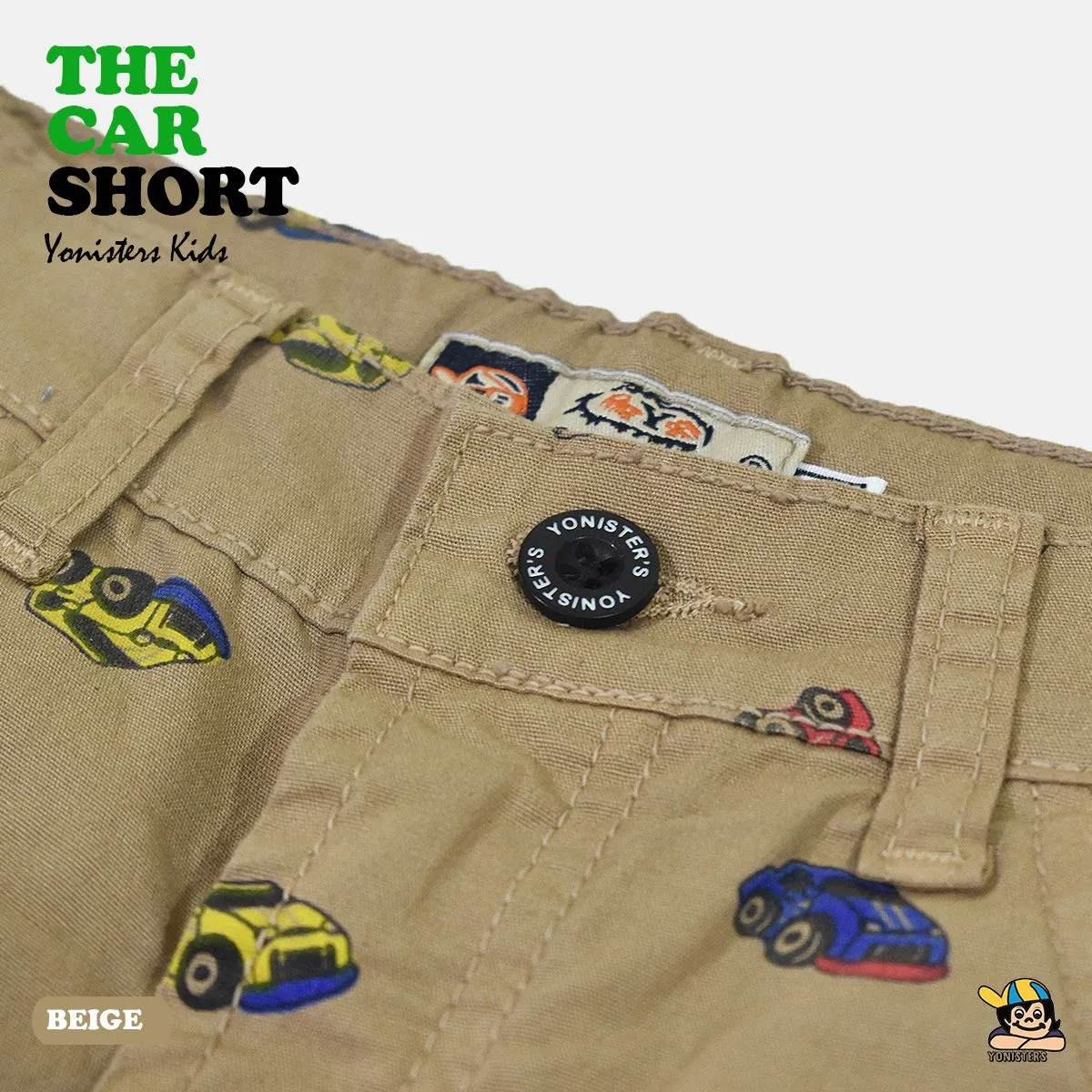 YONISTERS CLOTHING - Short Tafeta para Niños Semipitillo Stretch Yonisters  BEIGE