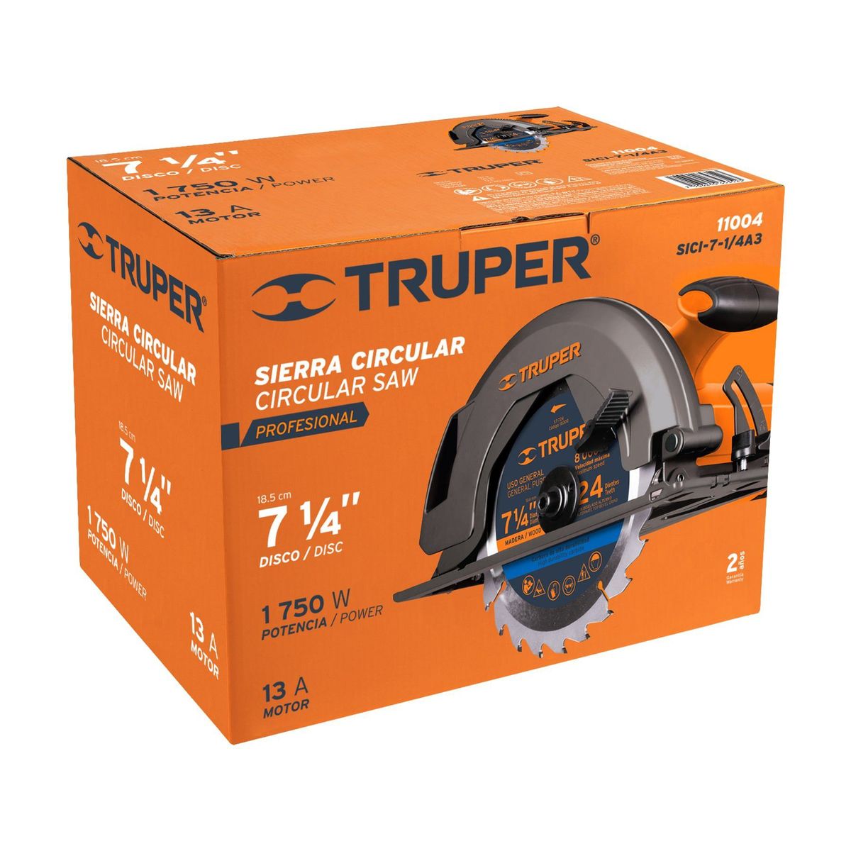 TRUPER - Sierra circular 7-1/4" 1500 W, profesional
