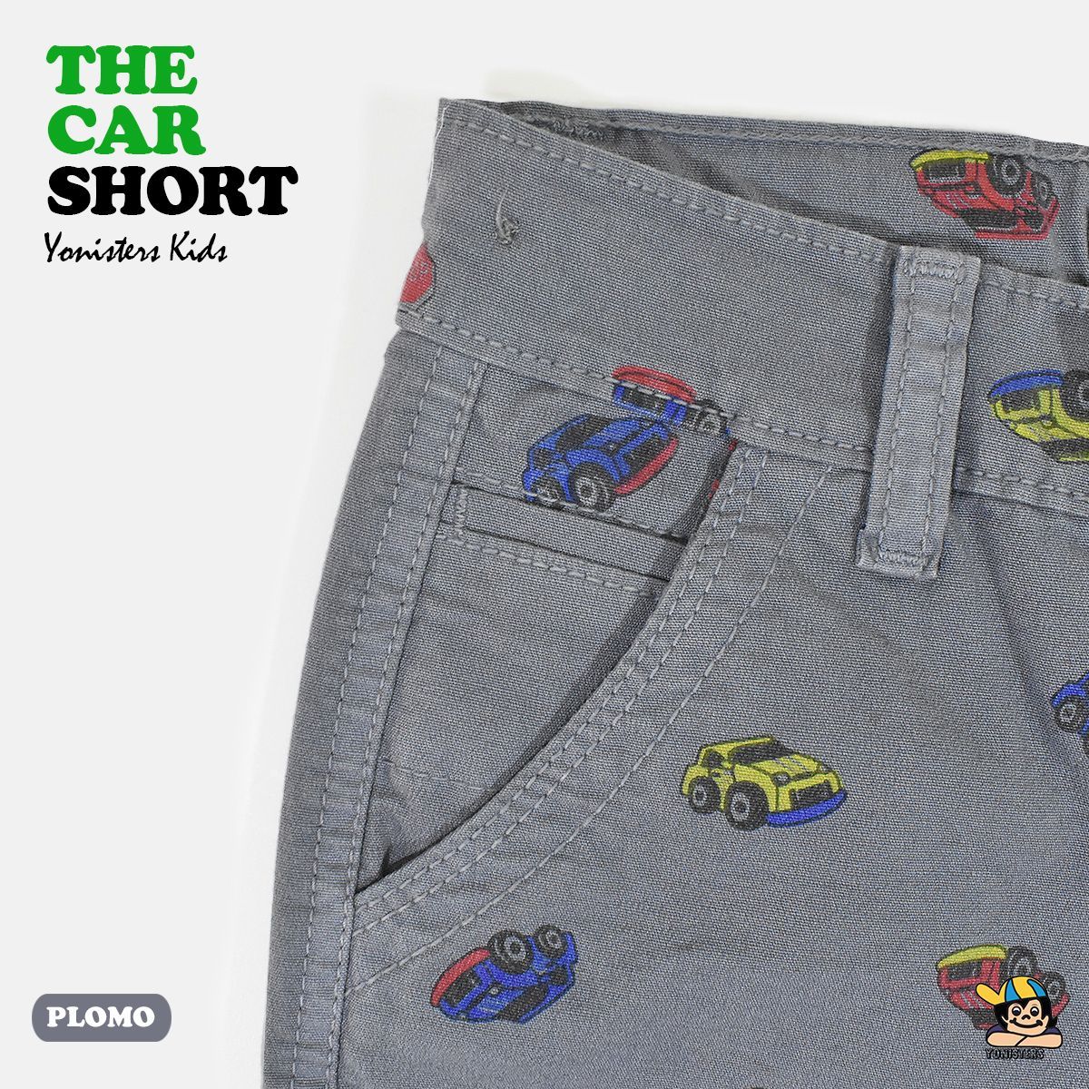 YONISTERS CLOTHING - Short Tafeta para Niños Semipitillo Stretch Yonisters  Plomo