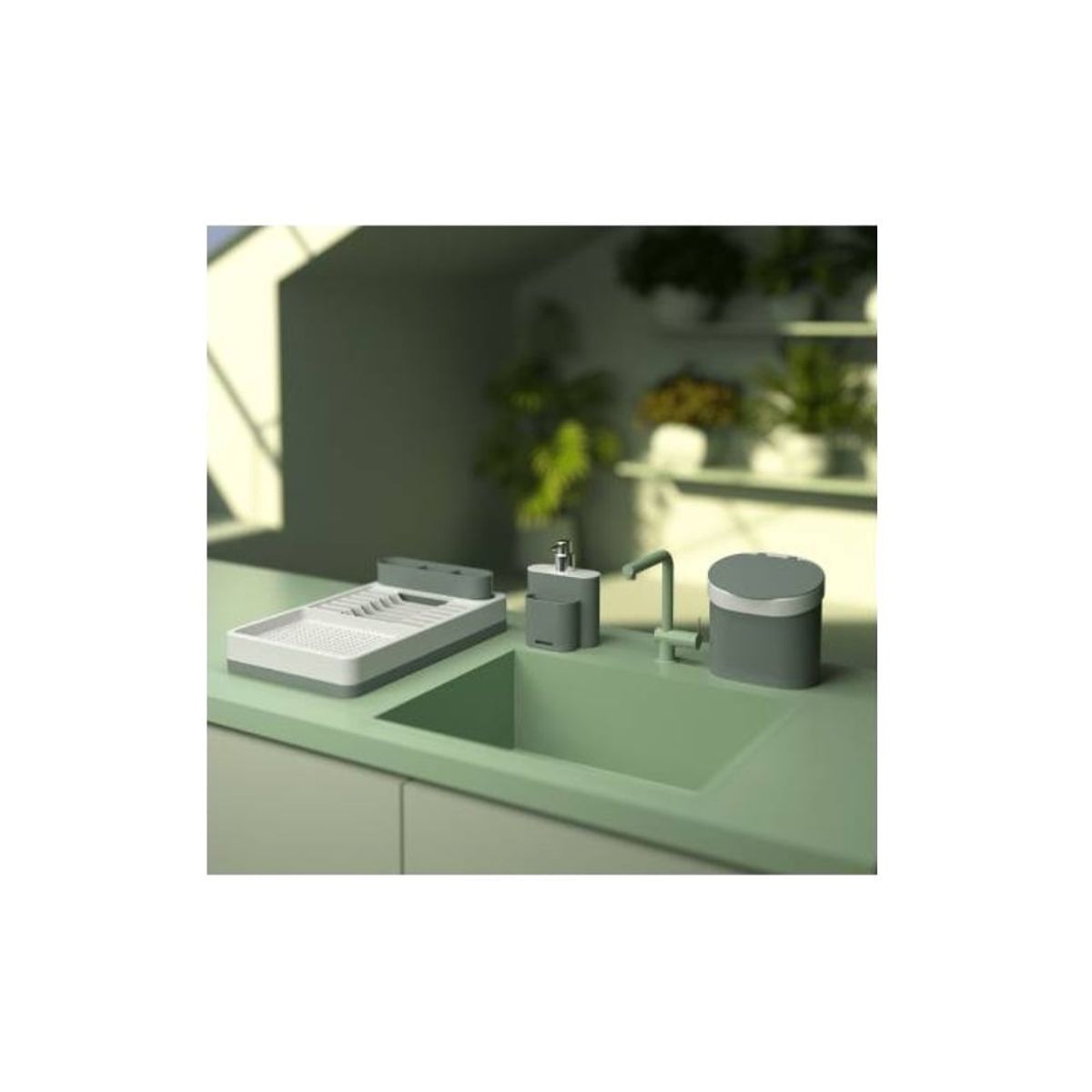 COZA - Escurridor De Platos Plástico Coza Eco Flora Color Verde