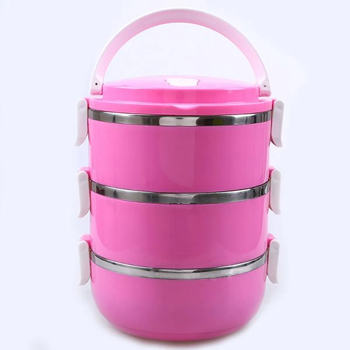 GENERICO - Lonchera 3 Niveles Taper Termica Color rosado