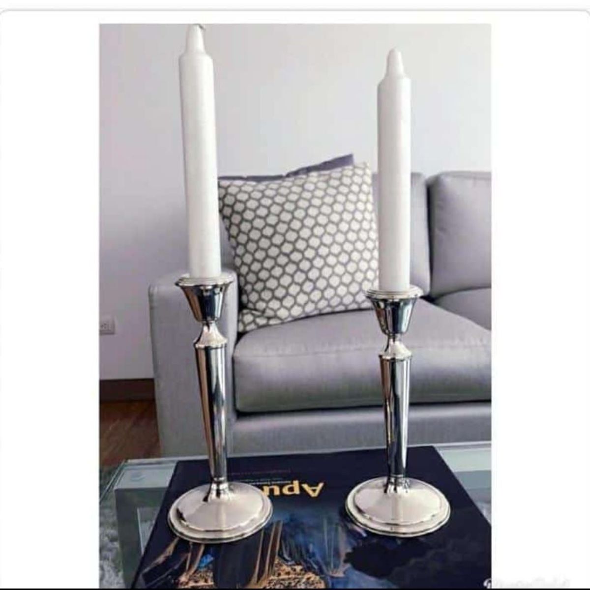 PERU - Adorno decorativo par de soporte o porta velas de plaque 20cm