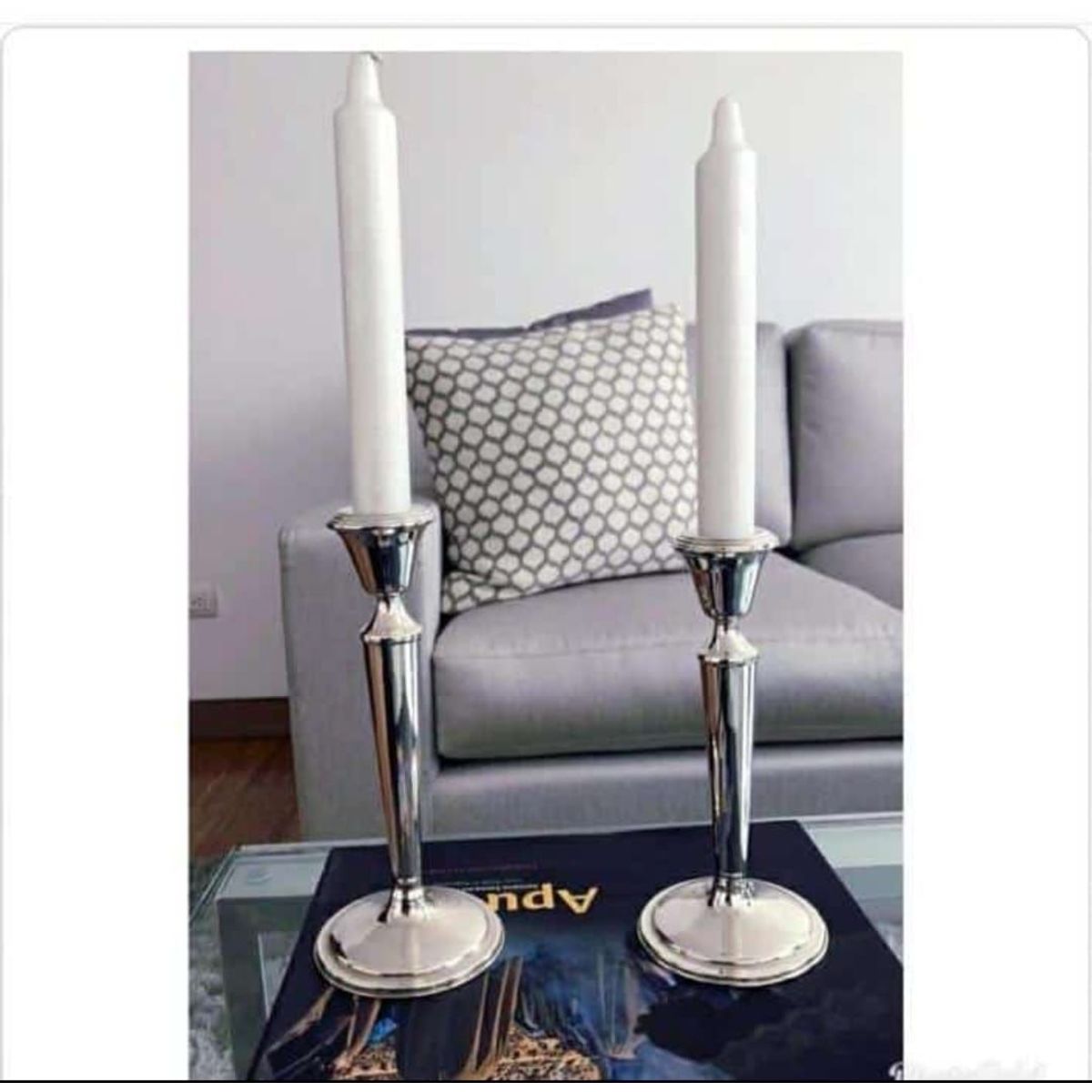 PERU - Adorno decorativo par de soporte o porta velas de plaque 20cm