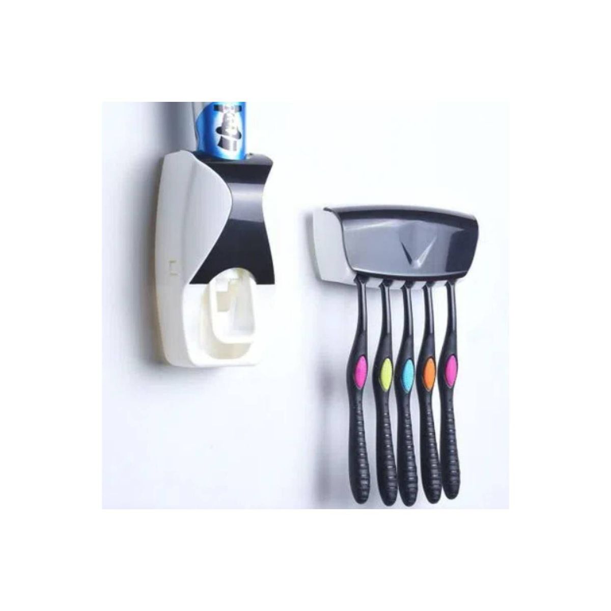 GENERICO - Dispensador De Pasta Dental 2 en 1  + Porta Cepillos