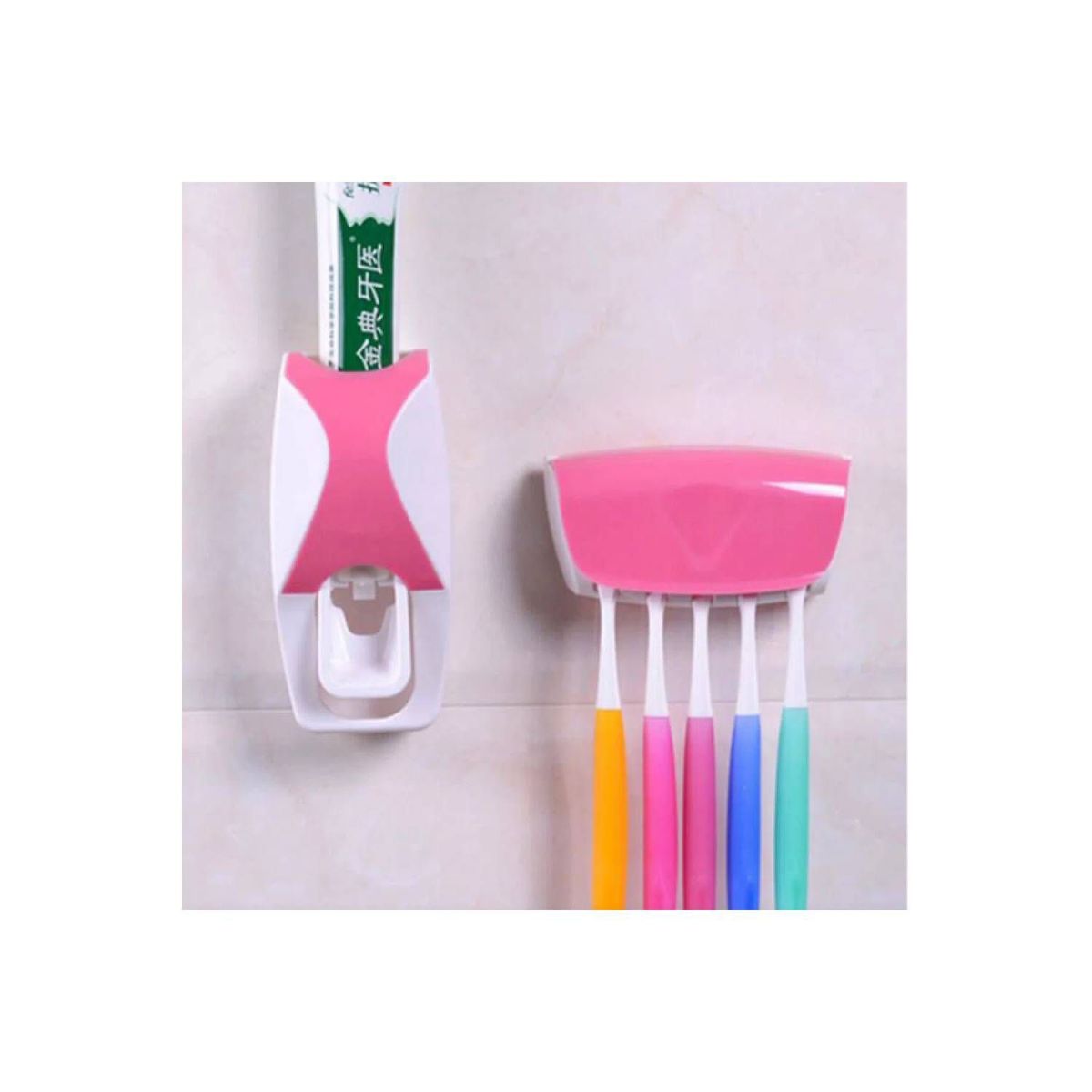 GENERICO - Dispensador De Pasta Dental 2 en 1  + Porta Cepillos