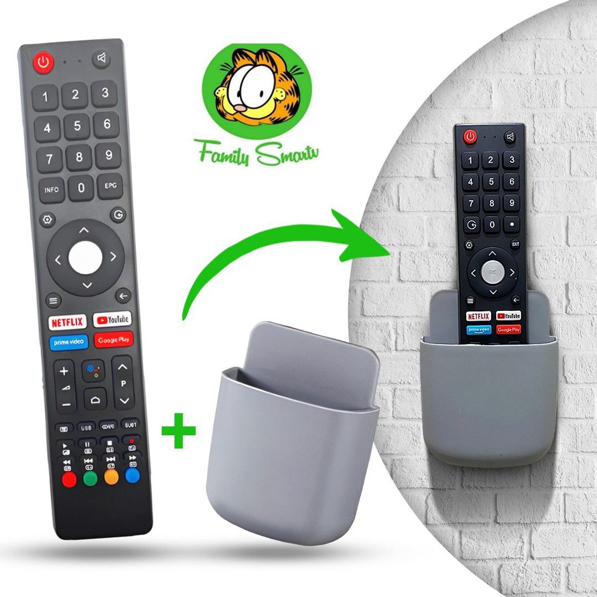 UNIVERSAL - Control Remoto JVC RM-C3362 Android  Soporte de pared multifuncional