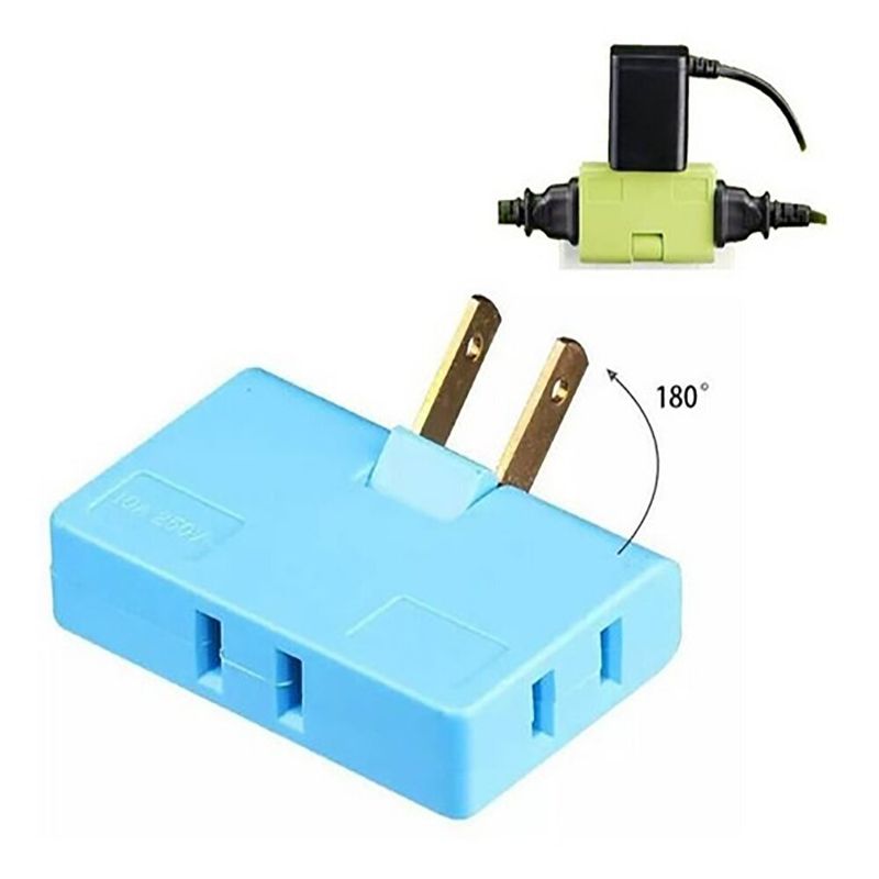 GENERICO - Mini Enchufe Tomacorriente Extensión 3 en 1 Giratorio