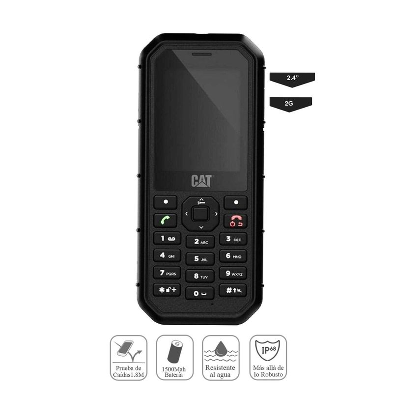 CAT - Celular Cat B26 Dual Sim 2G Resistente a caídas- AguaLinterna integrada