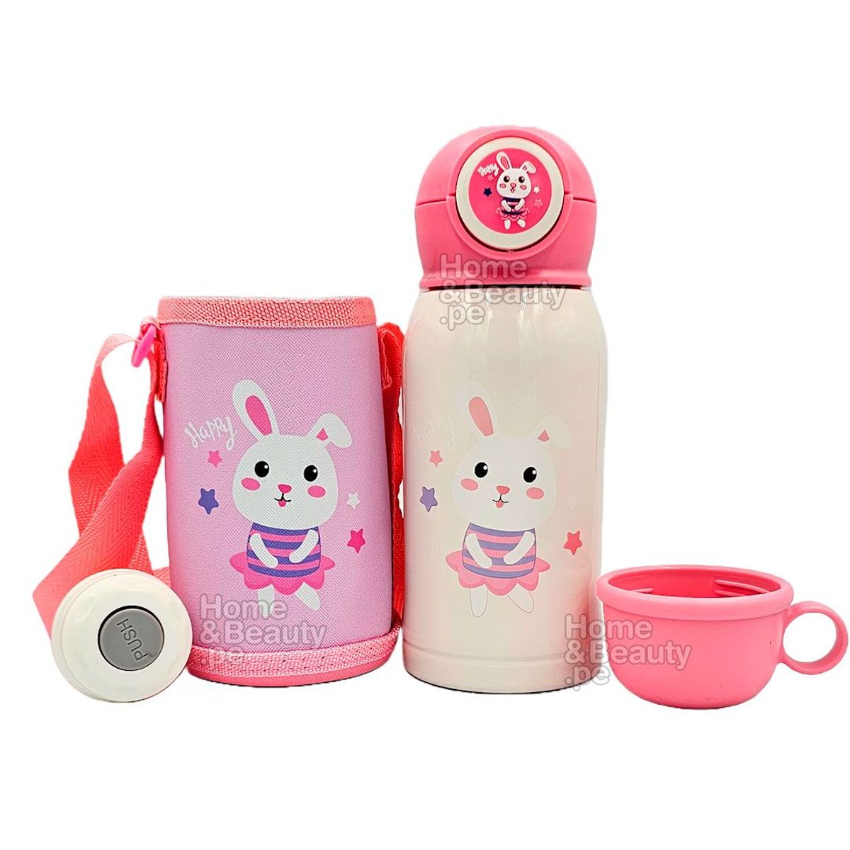 GENERICO - TERMO KAWAI CON LUZ 500 ML ROSADO