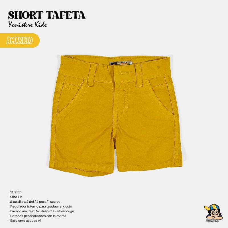 YONISTERS CLOTHING - Short Tafeta Kids Semipitillo Stretch Yonisters Clothing AMARILLO
