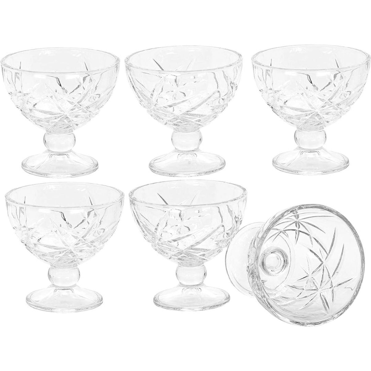 INSPIRA MARKET - Copas de vidrio para helado de alto relieve Set x6