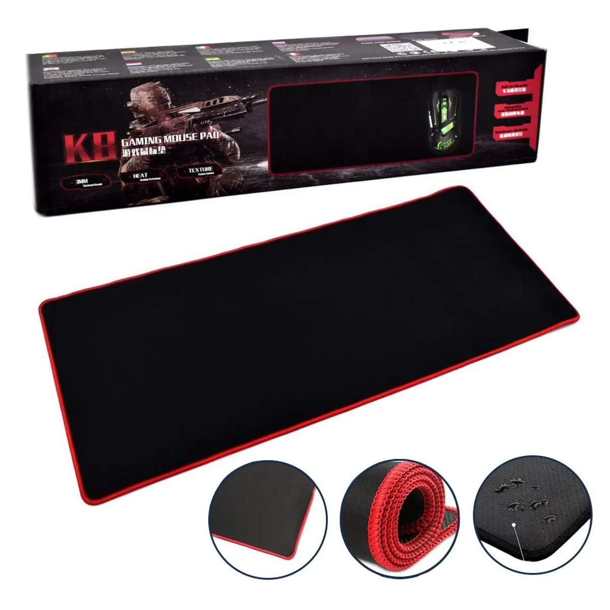 OEM - Pad Mouse Gamer 80 x 30 cm x 04 mm K8 Mousepad