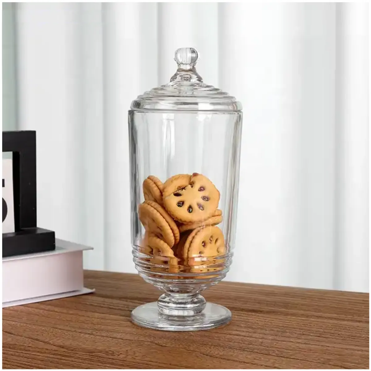 INSPIRA MARKET - Bombonera dulcera de vidrio con tapa Diseño Aleatorio