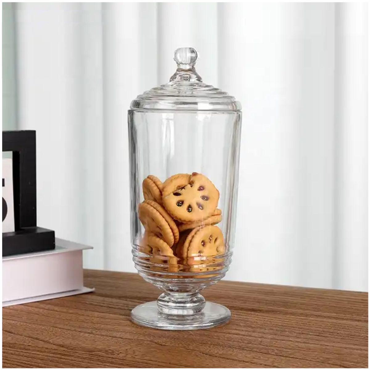 INSPIRA MARKET - Bombonera dulcera de vidrio con tapa Diseño Aleatorio