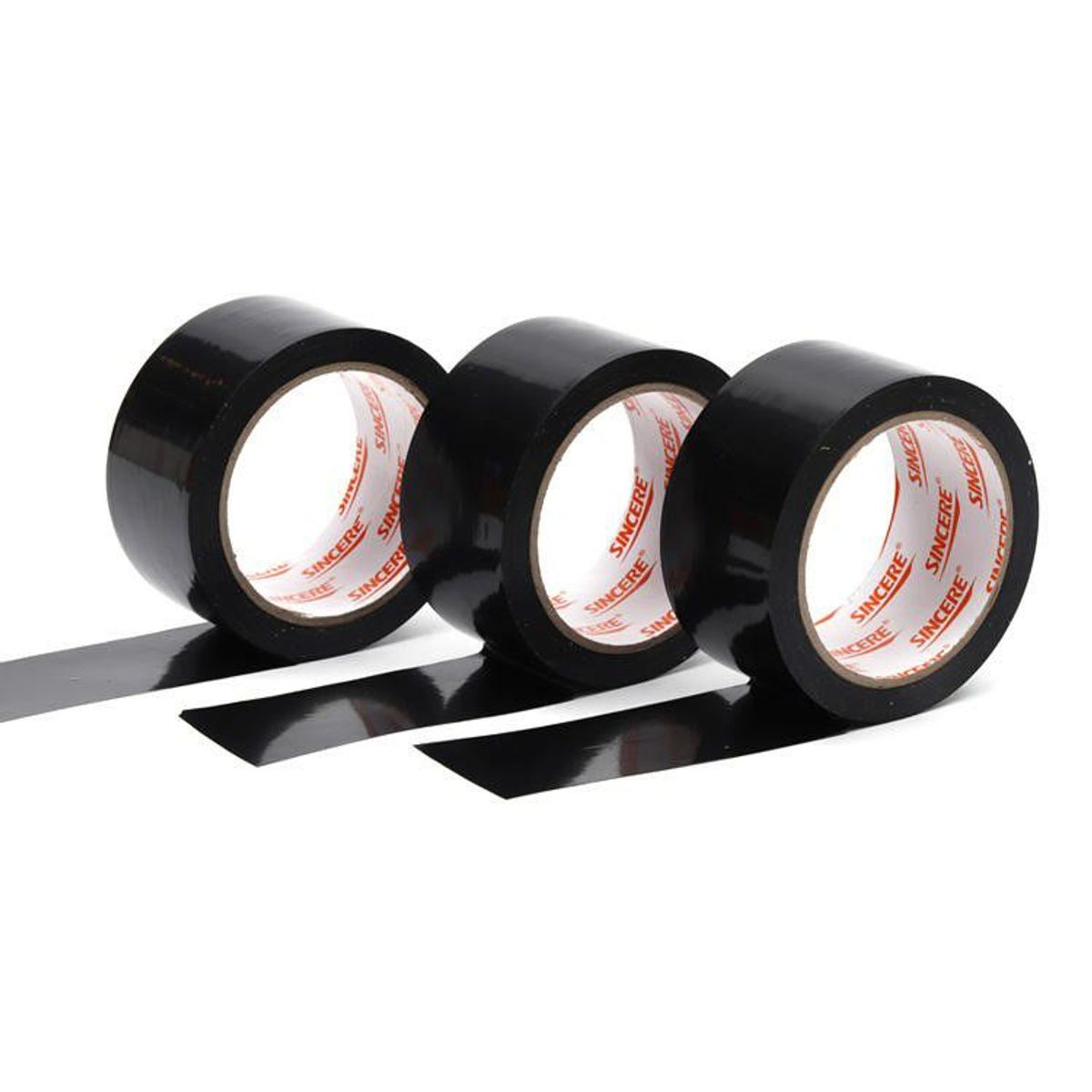 GENERICO - Cinta de embalaje de colores 80 Yardas Negro - Pack 3