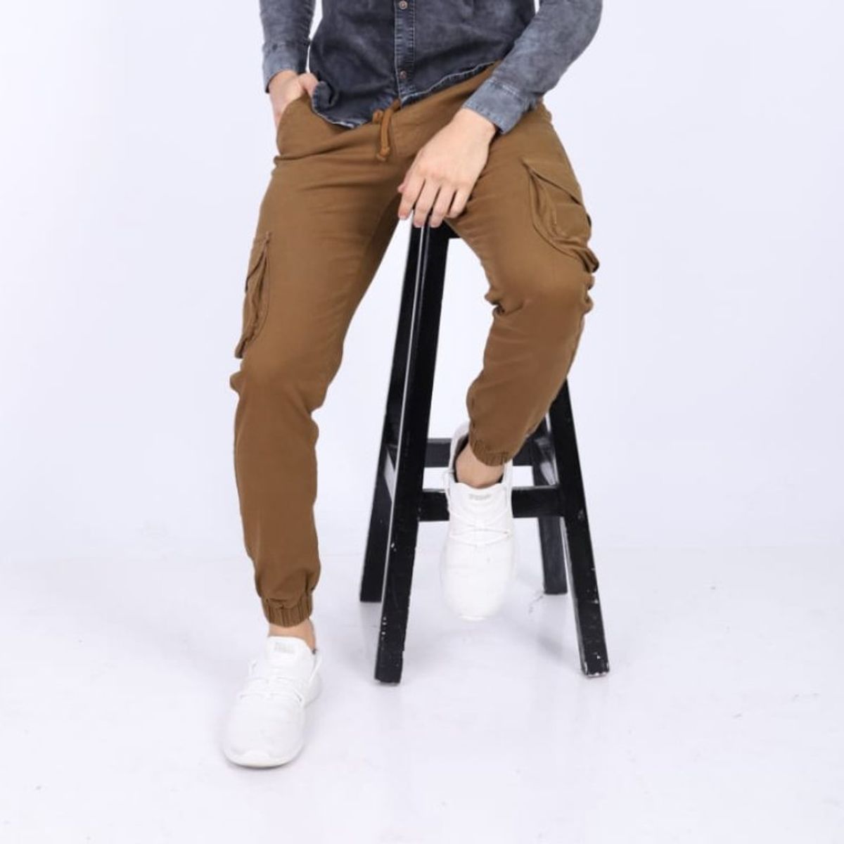 GENERICO - Jogger cargo hombre marrón