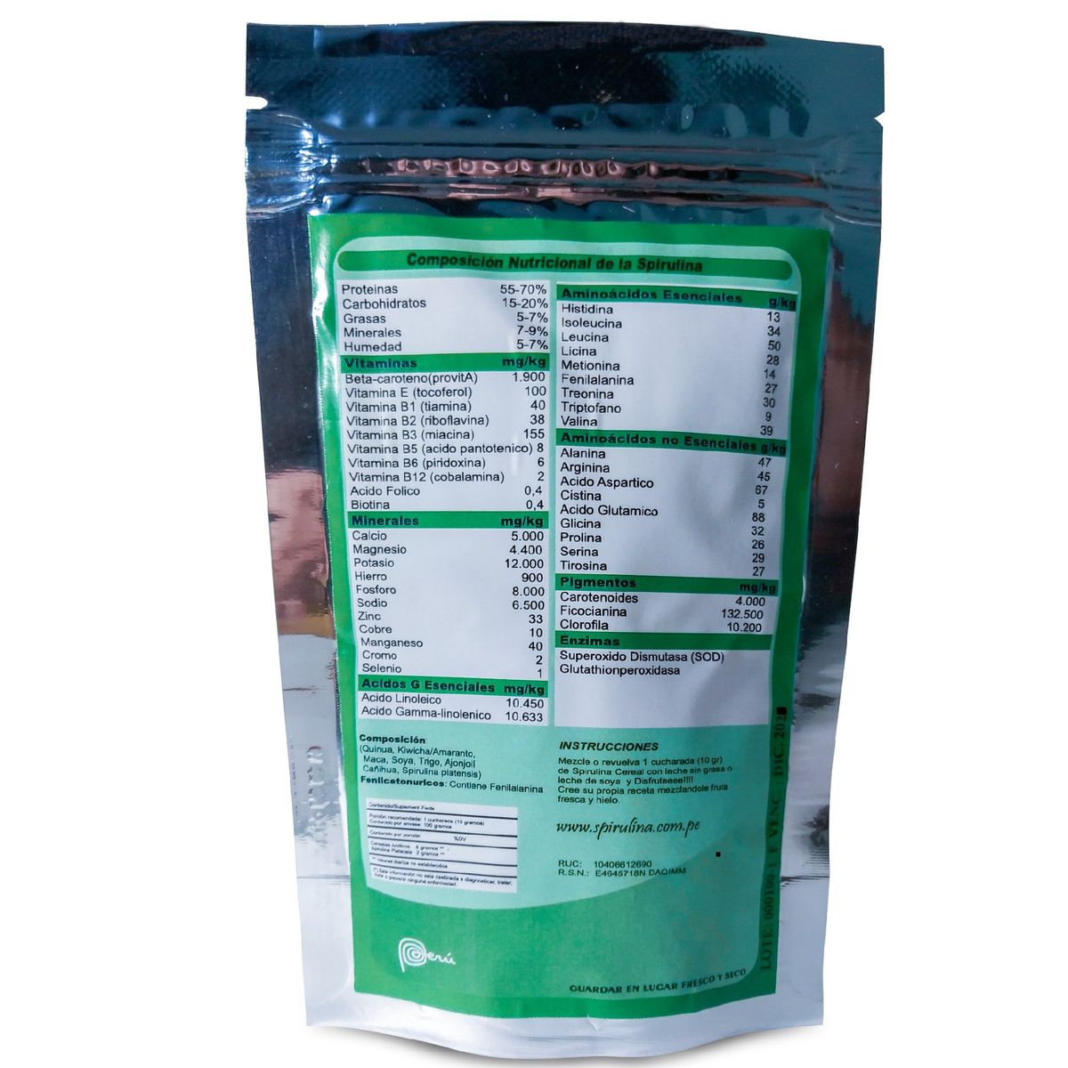 BIONUTREC - Espirulina con Cereales Andinos  x 100 gramos - Biosaludable