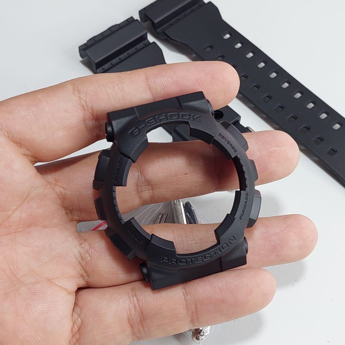 GENERICO - Correa Repuesto + Bisel para CASIO G-SHOCK GA100 / 110 / 120 - Negro M