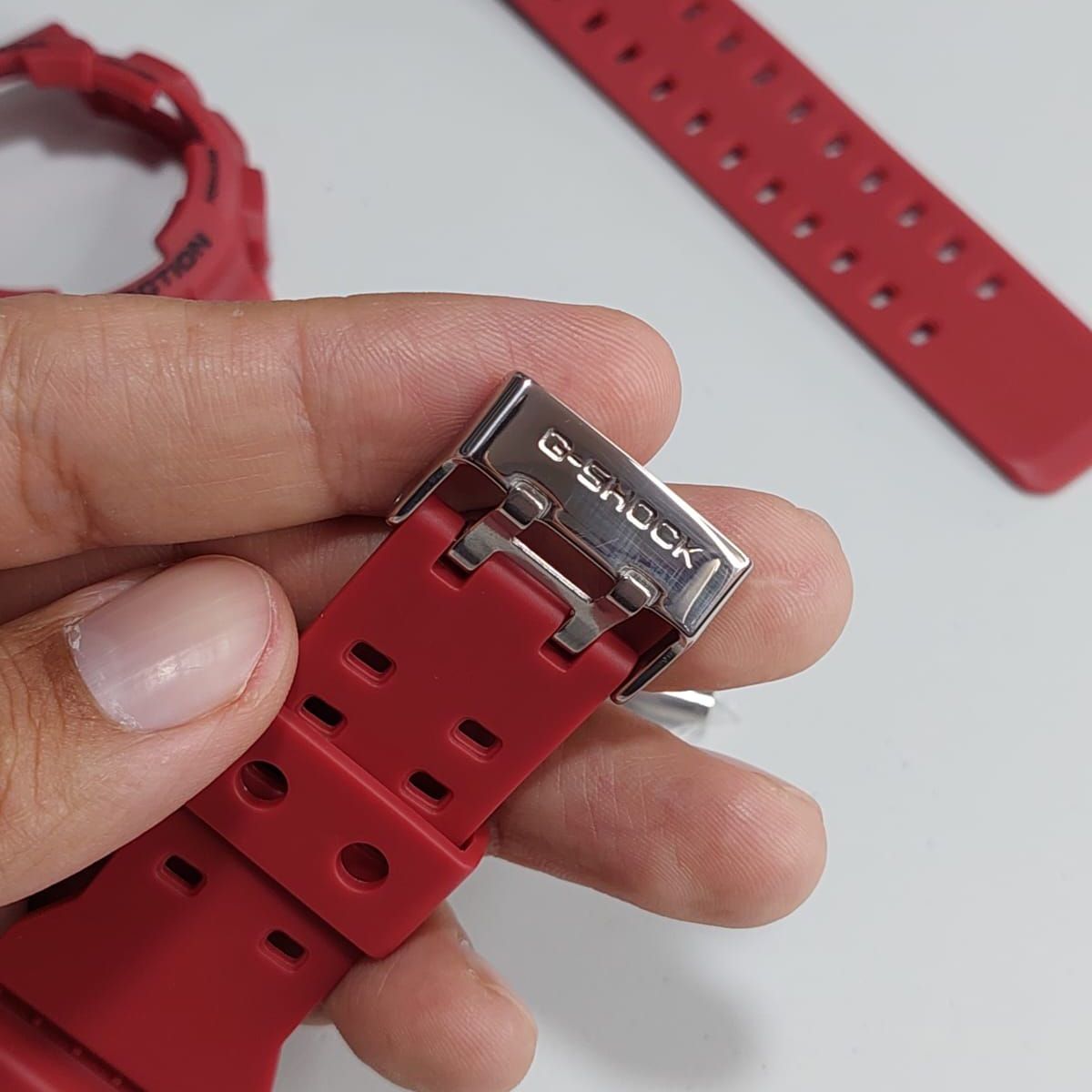 GENERICO - Correa Repuesto + Bisel para CASIO G-SHOCK GA100 / 110 / 120 - Rojo