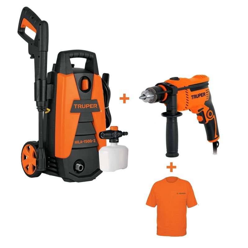 TRUPER - Hidrolavadora portátil 1500PSI Taladro 1/2" 600w Truper  Regalo