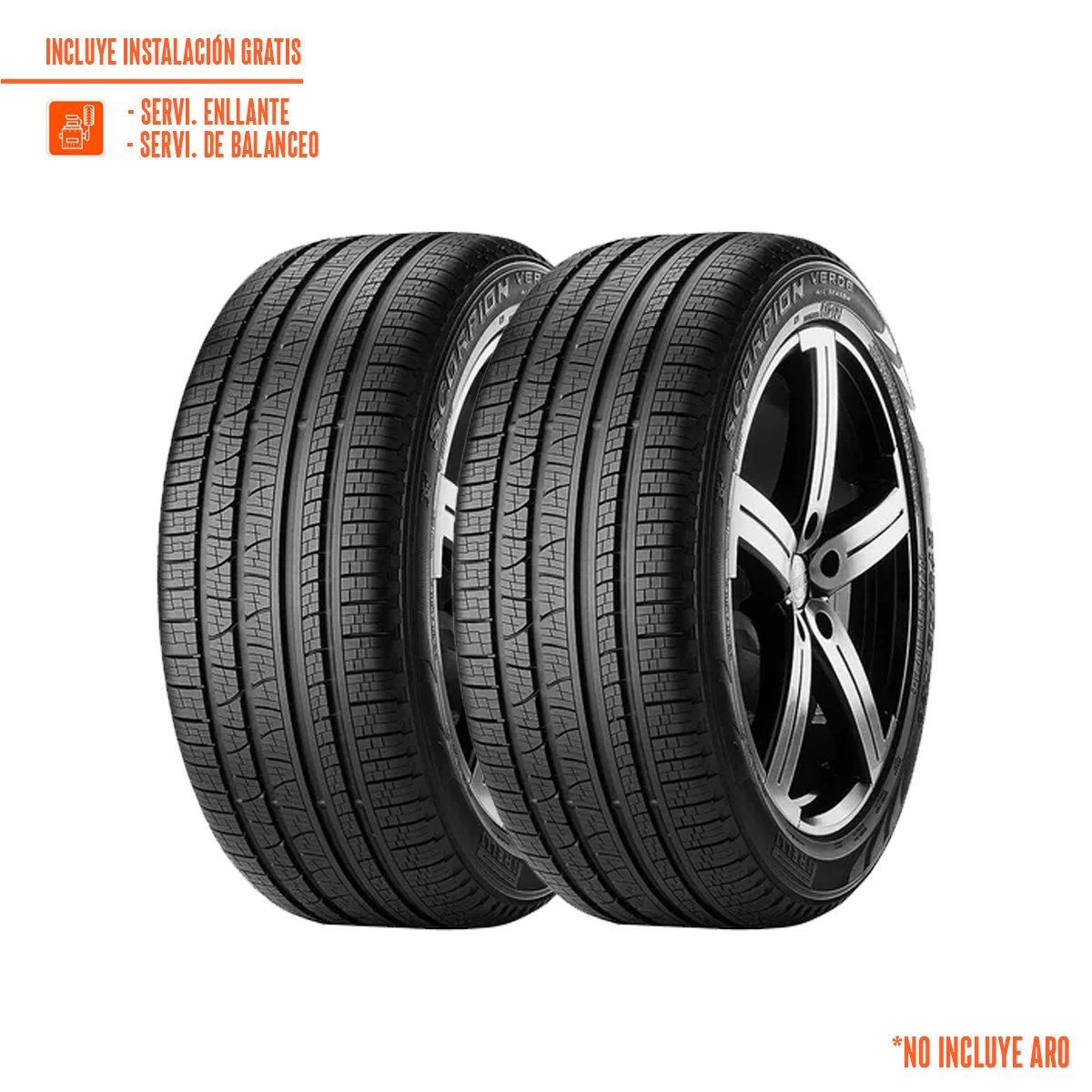 PIRELLI - Pack de 2 Llantas PIRELLI 235/55R19 101H Scorpion Verde All Sesaon