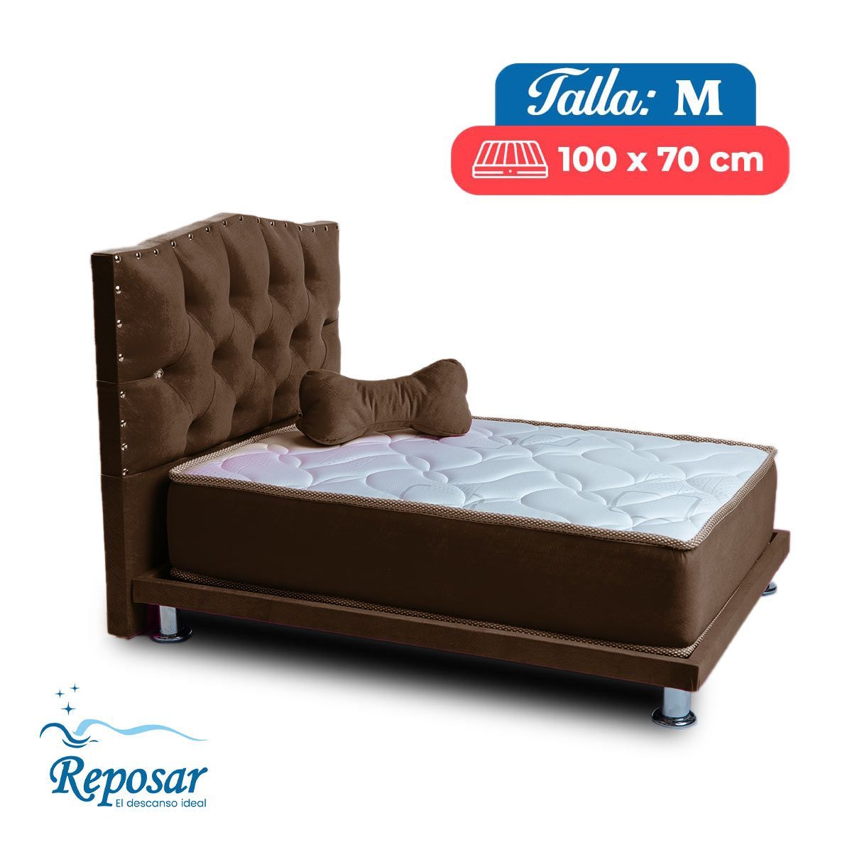 REPOSAR EL DESCANSO IDEAL - Cama Mascota PREMIUM trio M color Marron My Pet