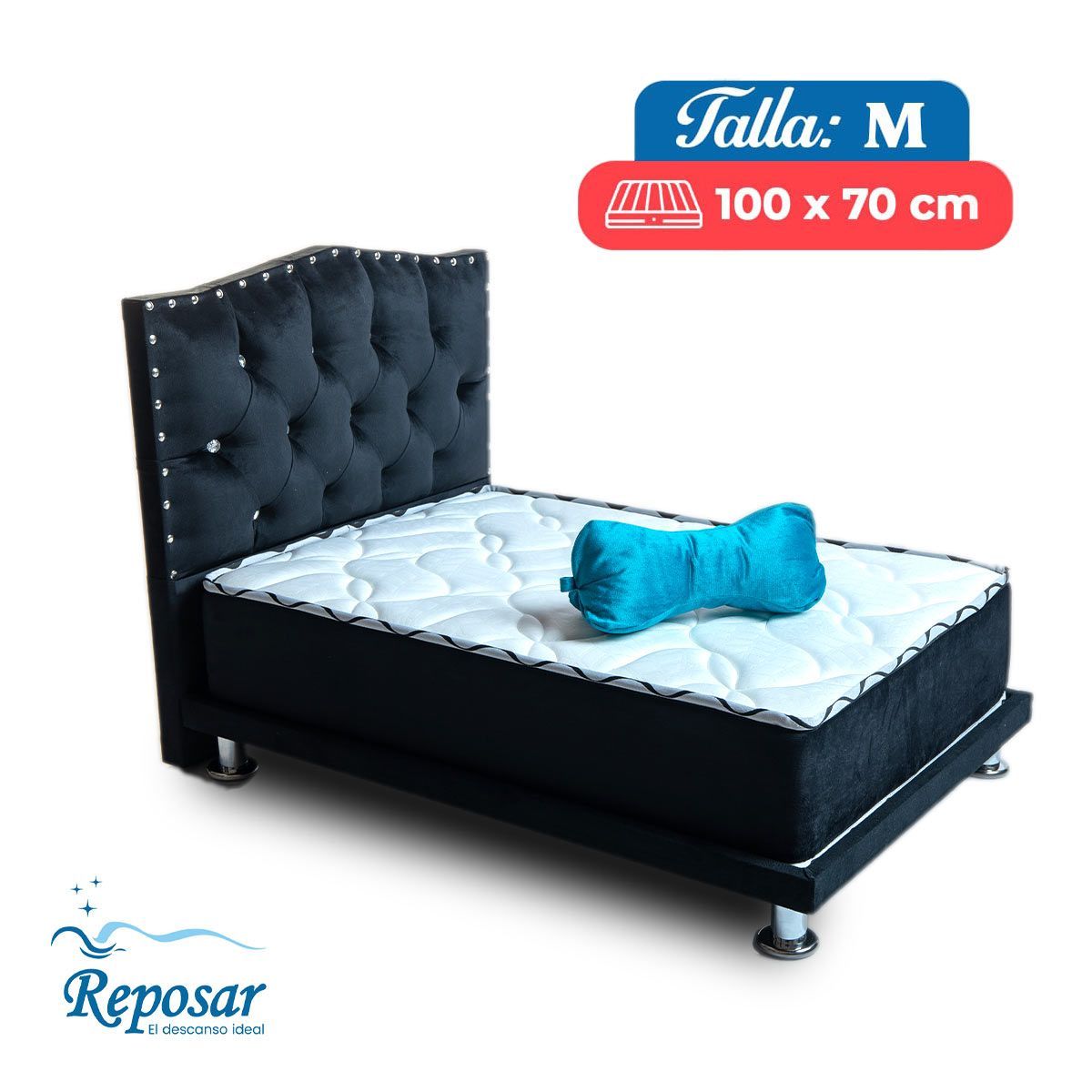 REPOSAR EL DESCANSO IDEAL - Cama Mascota PREMIUM trio M color Negro My Pet
