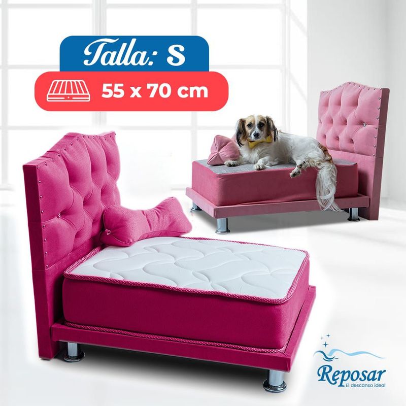 REPOSAR EL DESCANSO IDEAL - Cama Mascota PREMIUM trio S color Fucsia My Pet