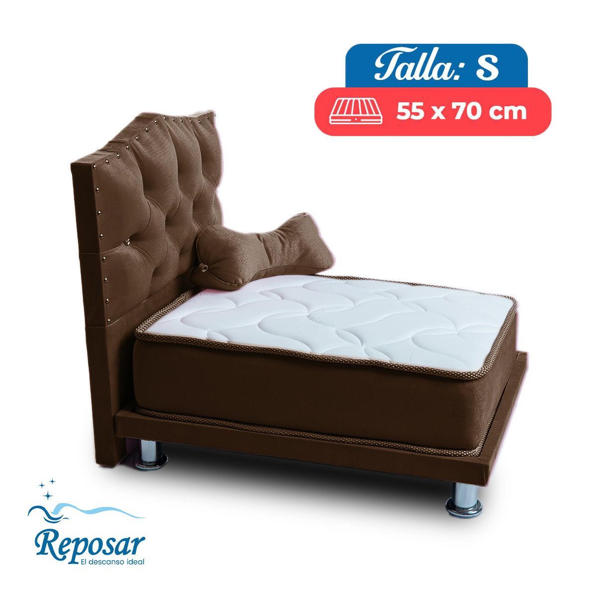 REPOSAR EL DESCANSO IDEAL - Cama Mascota PREMIUM trio S color Marron My Pet