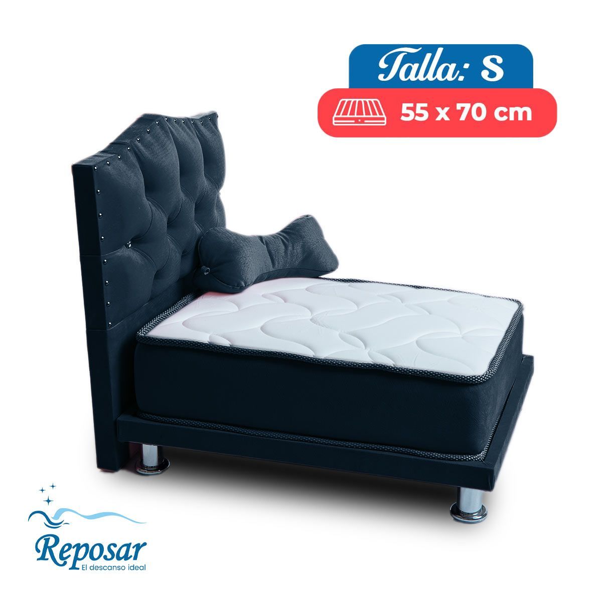 REPOSAR EL DESCANSO IDEAL - Cama Mascota PREMIUM trio S color Negro My Pet