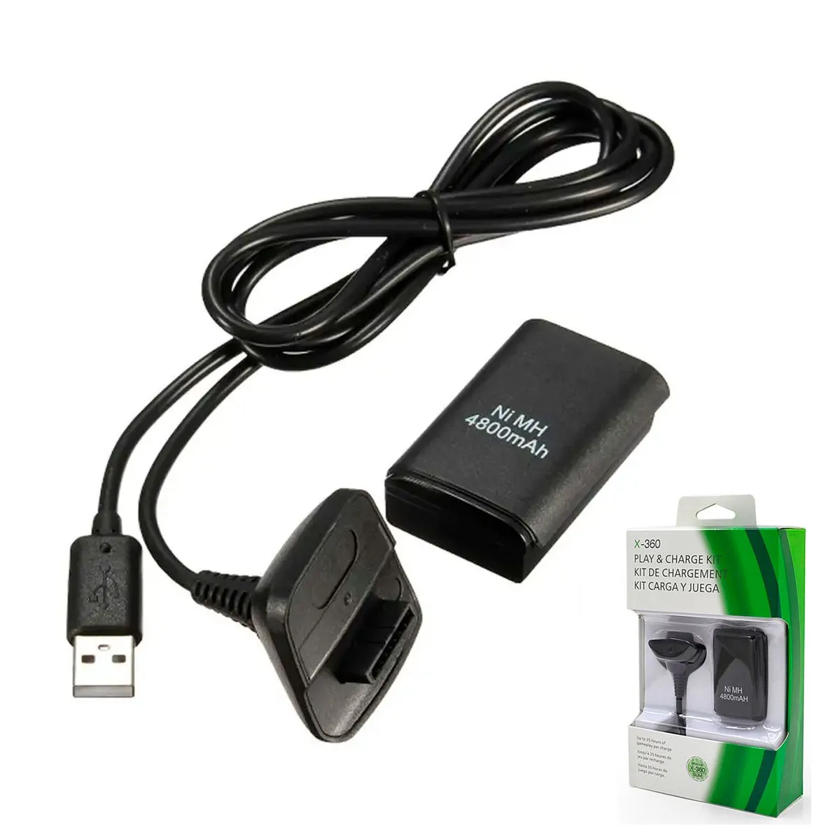 SEISA - Baterias Recargables Para Control Xbox 360 4800 MAH