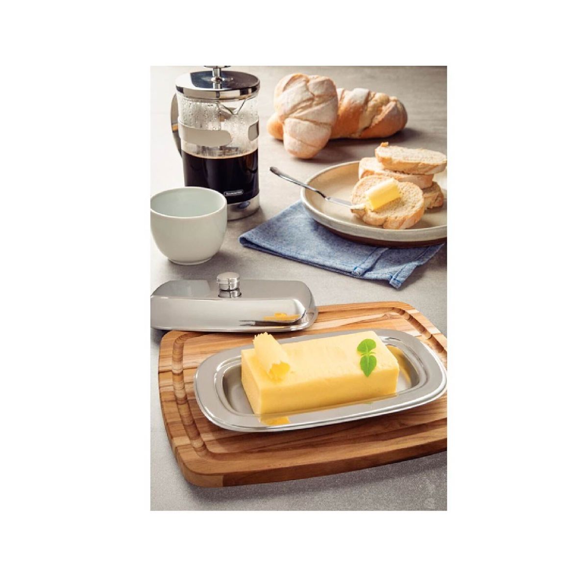 TRAMONTINA - Mantequillera Inoxidable Rectangular Servicio 20. 1 Cm Tramontina