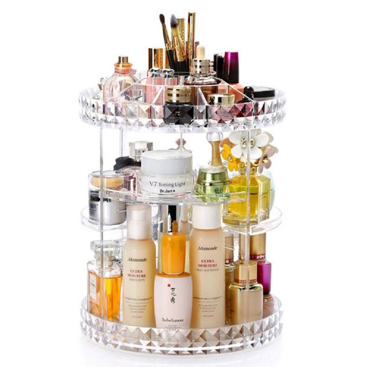 GENERICO - Organizador Maquillaje Acrílico Giratorio 360°