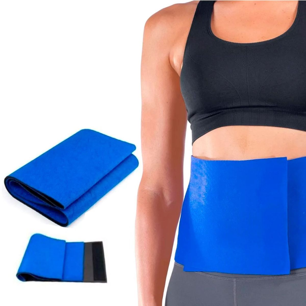 GENERICO - Faja Reductora para Sudar Color Azul 30cm alto