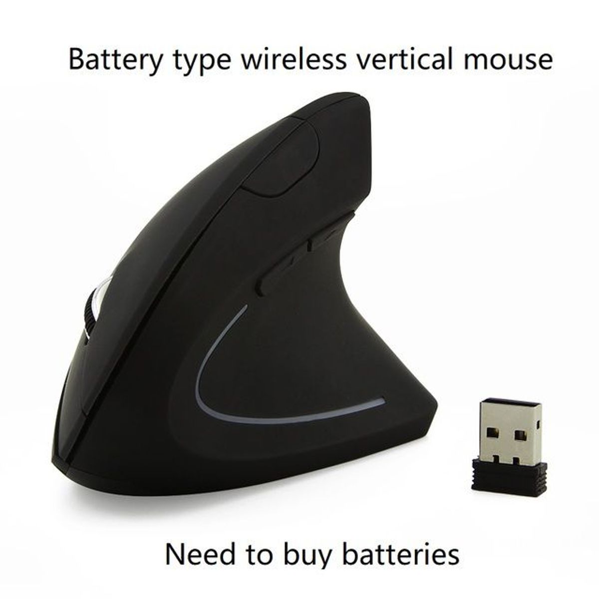 GENERICO - MOUSE ERGONOMICO VERTICAL USB INALAMBRICO RECARGABLE