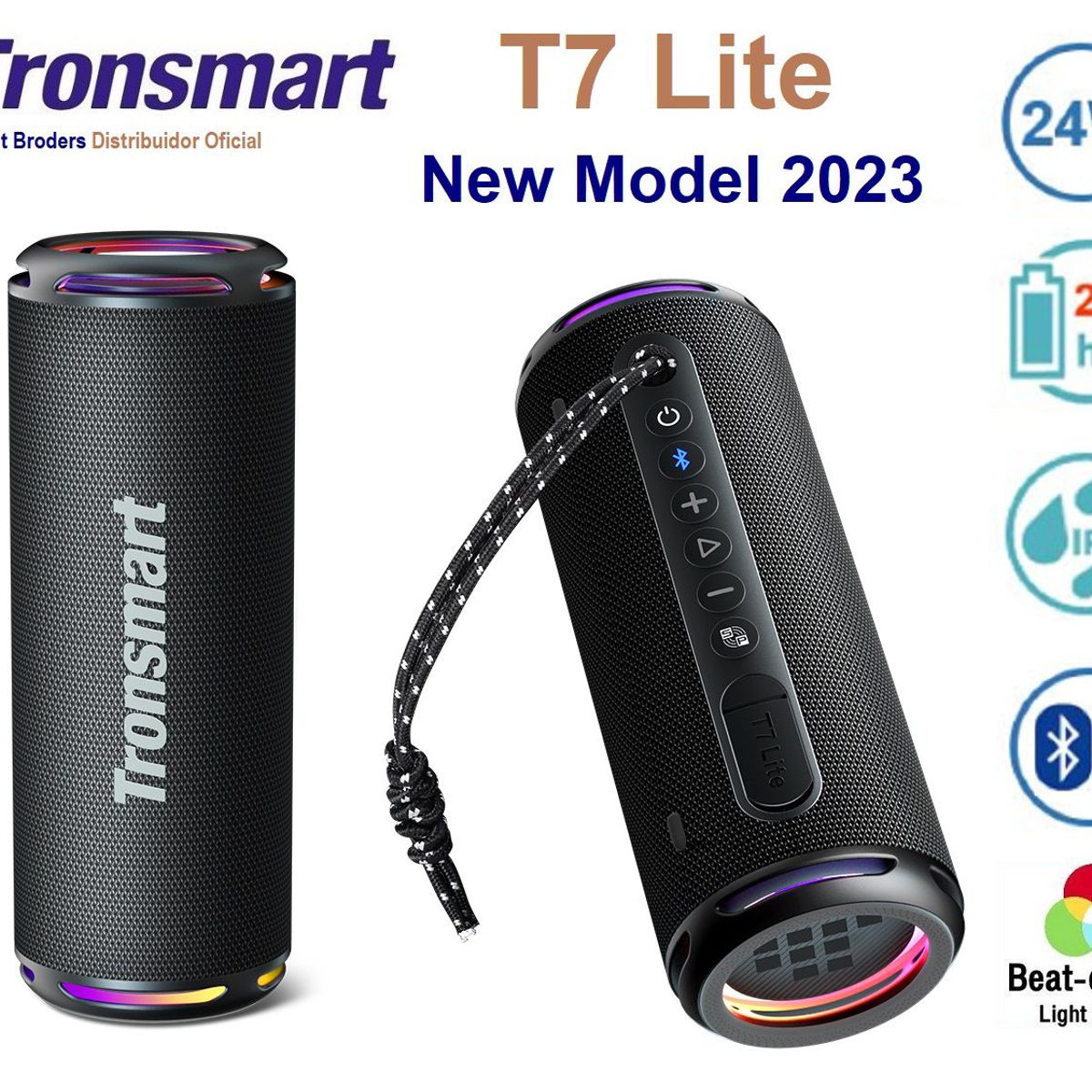 TRONSMART - Parlante Bluetooth Tronsmart T7 Lite -Negro IPX7- 24hr musica- 24 Watt