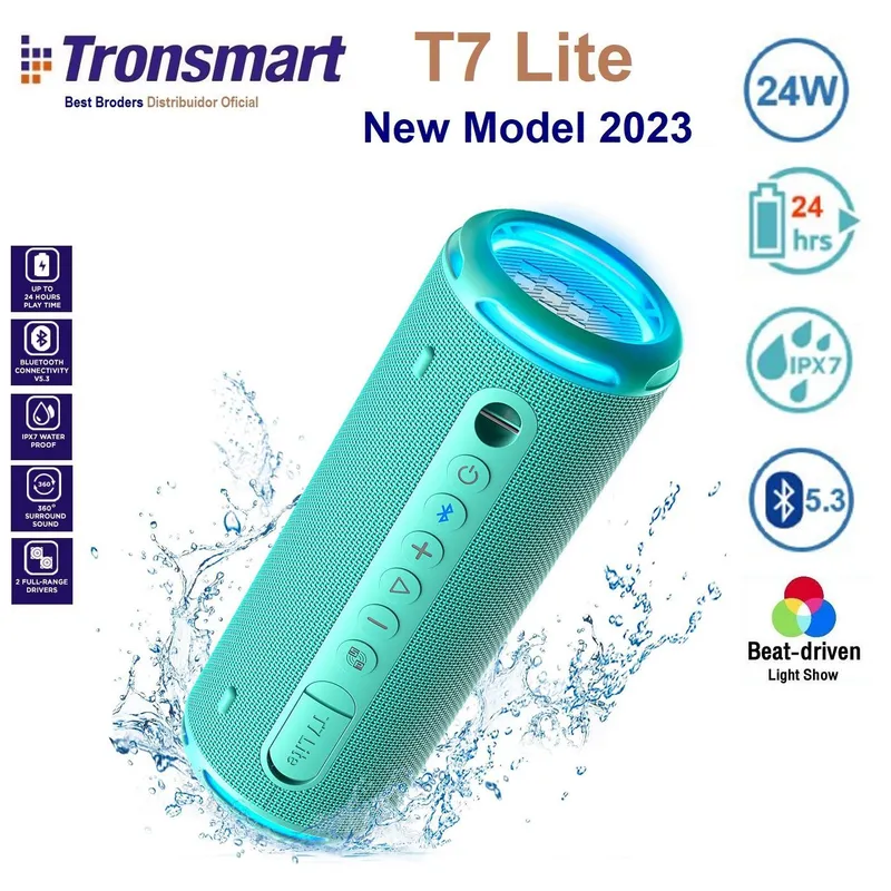 TRONSMART - Parlante Bluetooth Tronsmart T7 Lite - Verde IPX7- 24hr musica-24 Watt