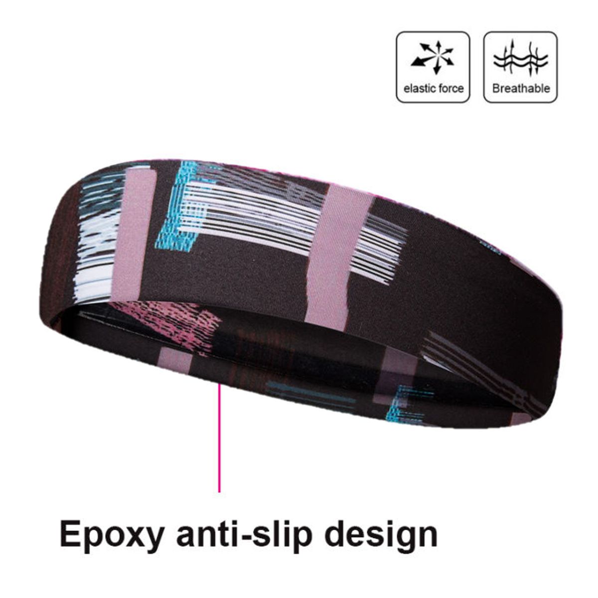 SANTIC - Banda Deportiva Santic - Vincha  Unisex diseño W8P024