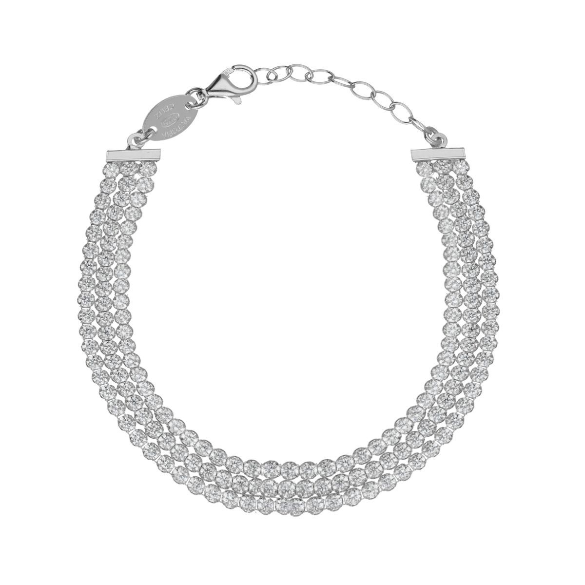 VICTORIA CRUZ - Pulsera de plata con cristales Victoria Cruz