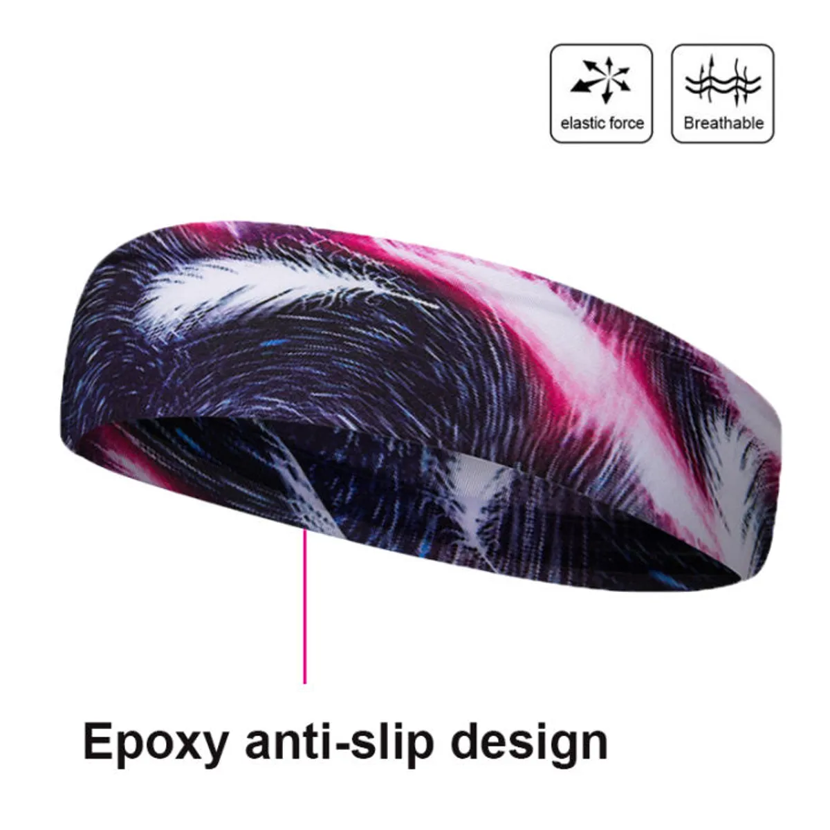 SANTIC - Banda Deportiva Santic - Vincha  Unisex diseño W8P026