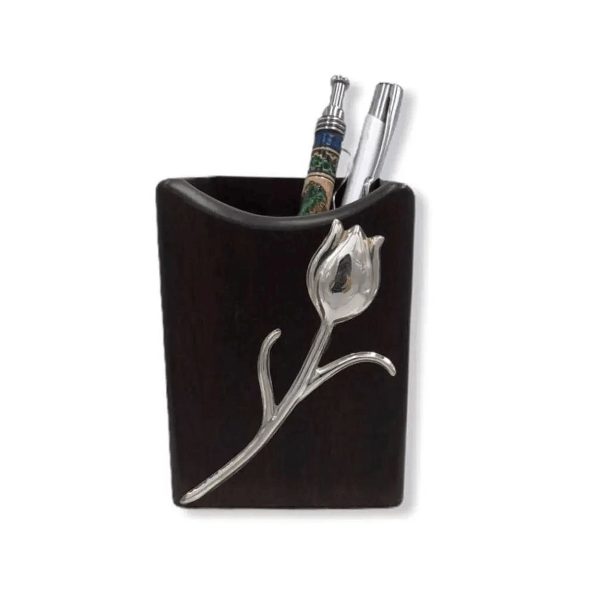 ARGENTARIA - Porta Lapicero Tulipán - Plata y Madera
