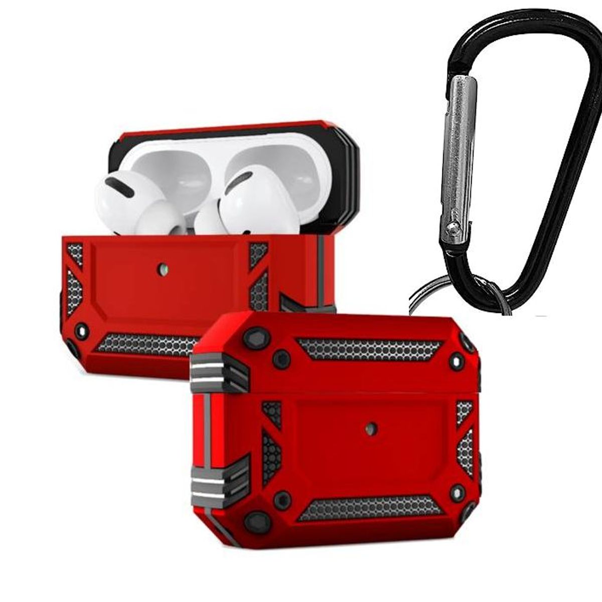 GENERICO - Case funda armor para AirPods Pro - Rojo