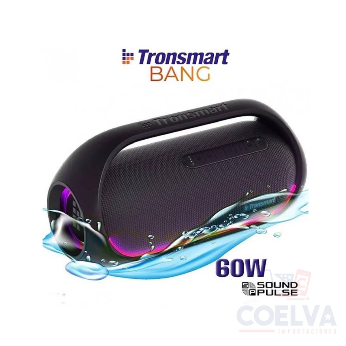 TRONSMART - Tronsmart Bang 60 W Potencia Sound Pulse Altavoz Bluetooth 5.0 - Negro