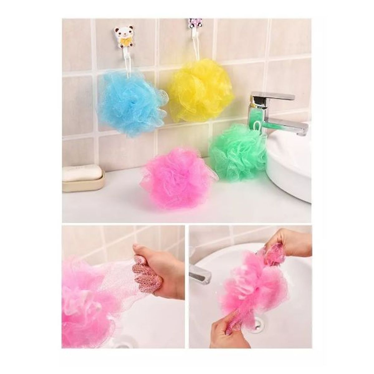 GENERICO - 10 esponjas de ducha para baño, esponja de malla