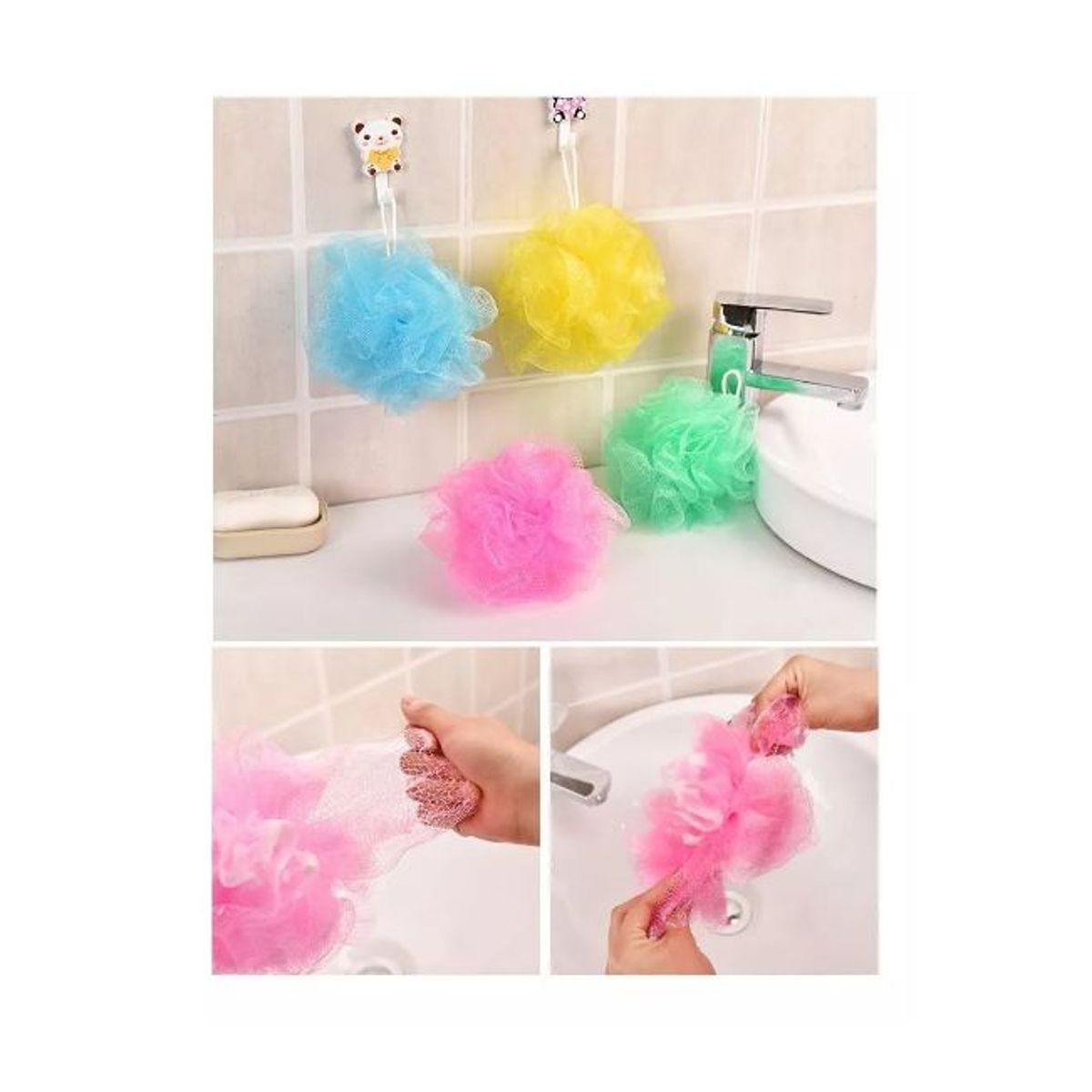 GENERICO - 10 esponjas de ducha para baño, esponja de malla